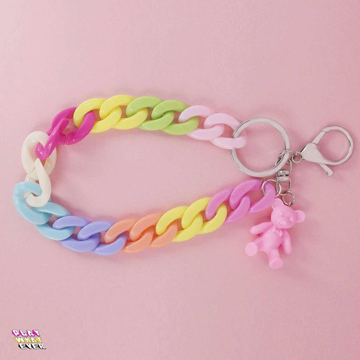 Bear Charm Multicolor Chain Keychain