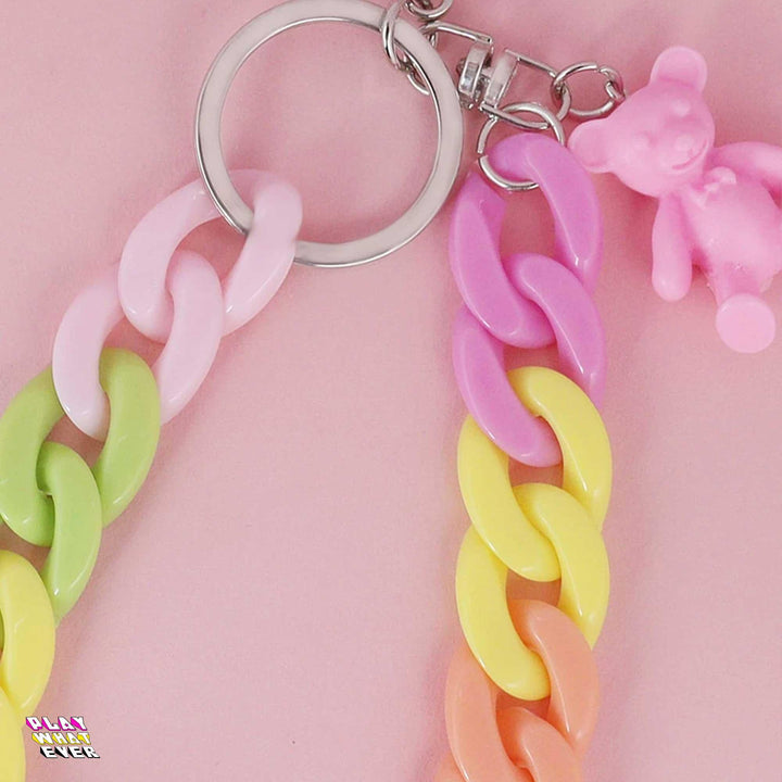 Bear Charm Multicolor Chain Keychain