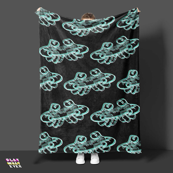 Glitch Out Gaming Controller Hands Throw Blanket