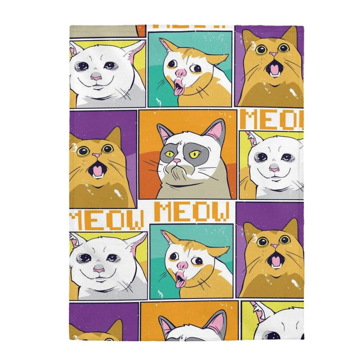 Cat Expressions Humor Funny Cat Blanket - PlayWhatever