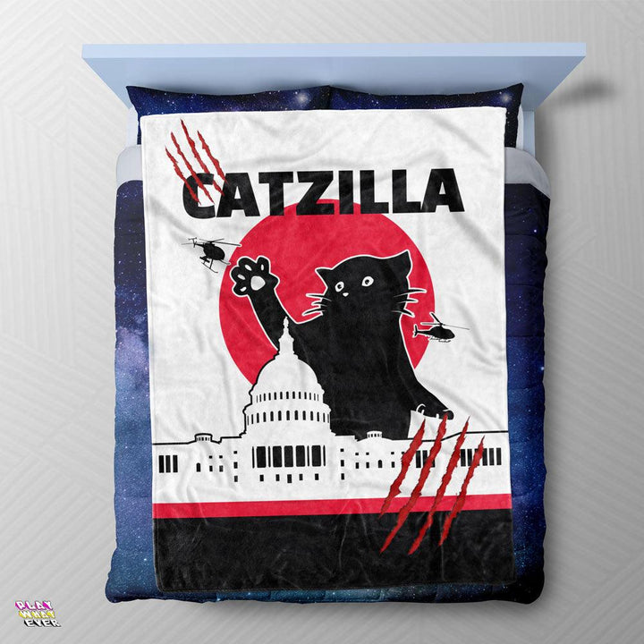 Catzilla Terror Halloween Blanket - PlayWhatever