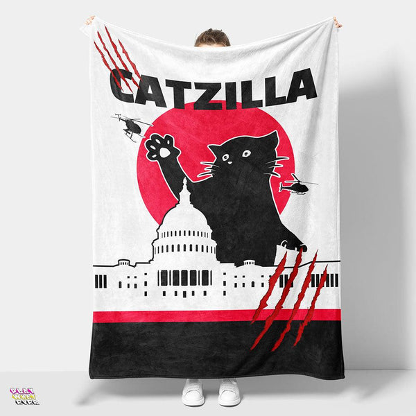 Catzilla Terror Halloween Blanket - PlayWhatever