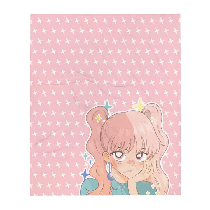 Cute Pink Anime Girl Blanket - PlayWhatever