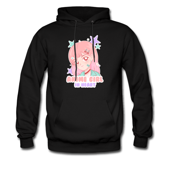 Anime Girl In Heart Cute Hoodie - black