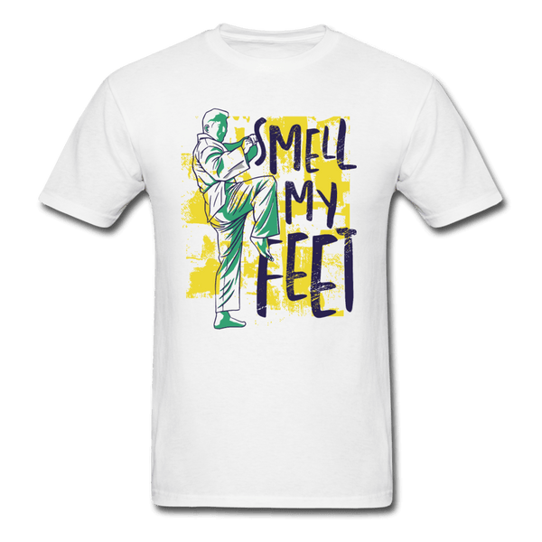 Smell My Feet Funny Taekwondo Unisex T-Shirt - white