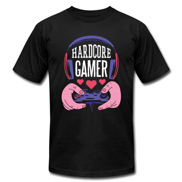 Hardcore Gamer Loving Gaming Unisex T-Shirt - black