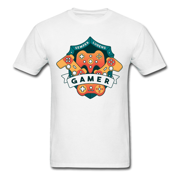 Gamer League Emblem Unisex T-Shirt - white